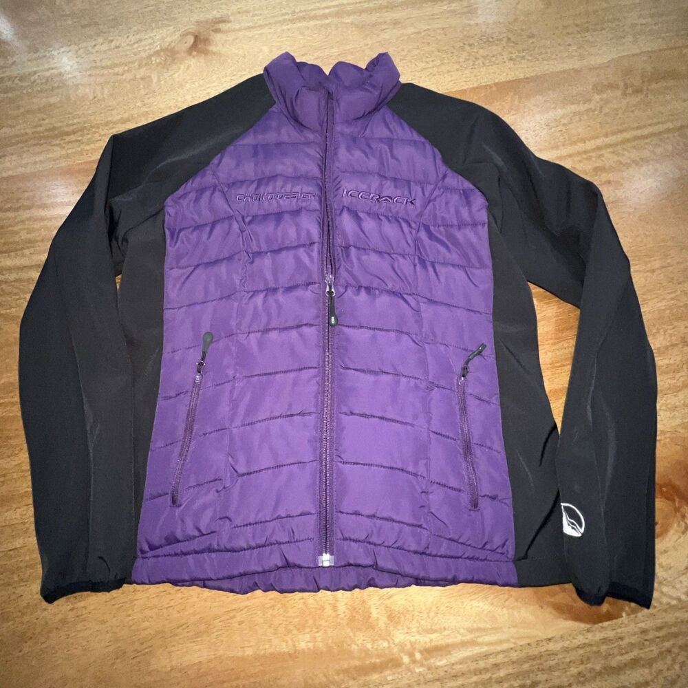 Vintage Choko Design Ice Rock Black Snowmobile/Racing Puffer Jacket Size Large